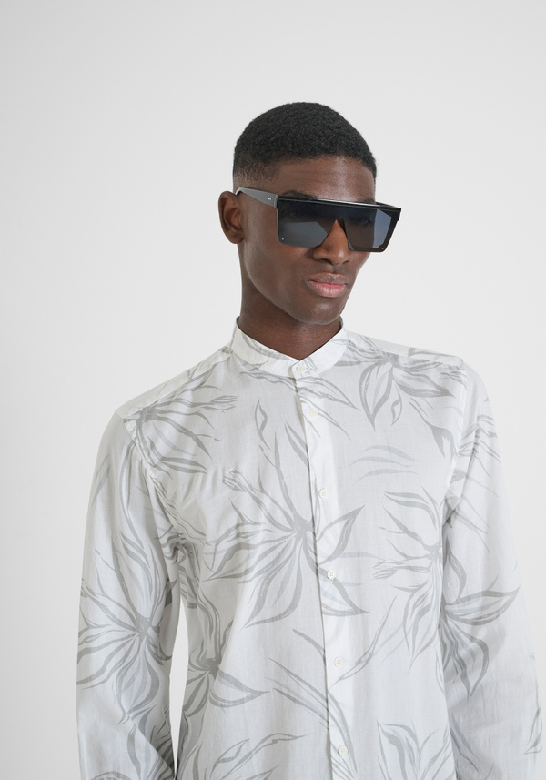 CHEMISE REGULAR FIT « SEOUL » EN COTON IMPRIMÉ AVEC BADGE LOGOTYPÉ - Antony Morato Online Shop
