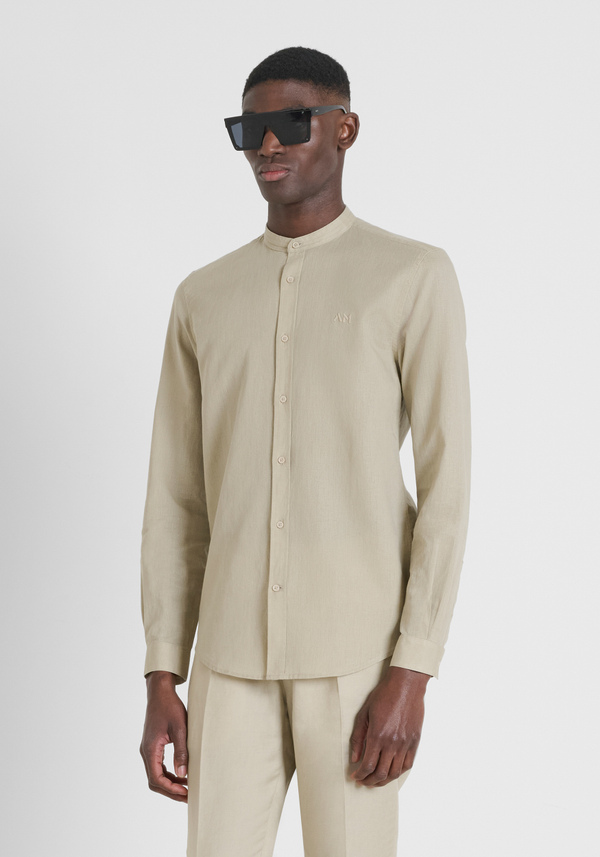 CAMISA SLIM FIT «TOLEDO» EN MEZCLA DE ALGODÓN Y LINO - Antony Morato Online Shop