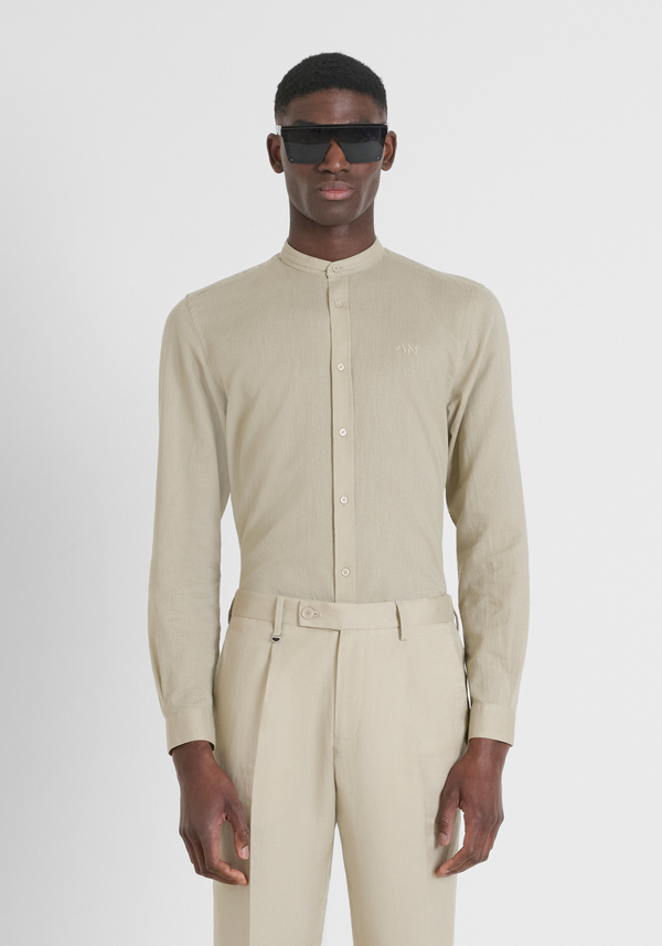 CAMISA SLIM FIT «TOLEDO» EN MEZCLA DE ALGODÓN Y LINO - Antony Morato Online Shop