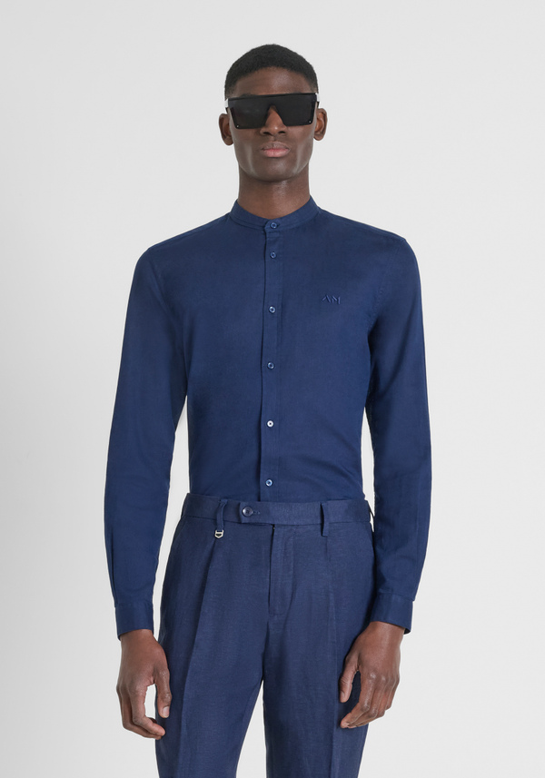 CHEMISE CINTRÉE « TOLEDO » EN COTON MÉLANGÉ À DU LIN - Antony Morato Online Shop