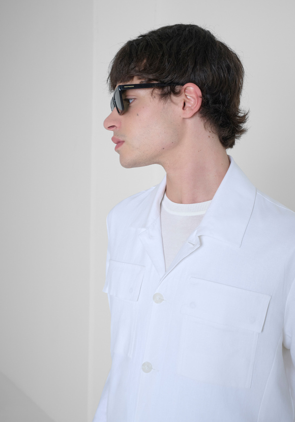 CHEMISE REGULAR FIT « MELBOURNE » EN TWILL LIN VISCOSE BLEND - Antony Morato Online Shop
