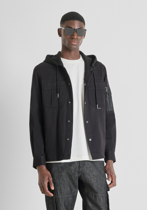 RELAXED FIT "HUSTON" SHIRT WITH HOOD AND POCKETS - Antony Morato Online Shop