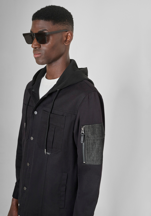 RELAXED FIT "HUSTON" SHIRT WITH HOOD AND POCKETS - Antony Morato Online Shop