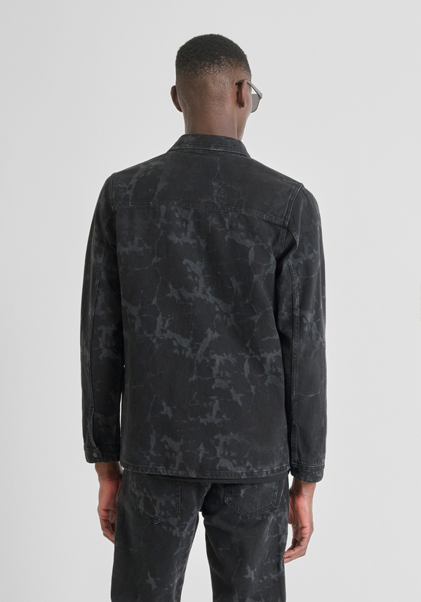 REGULAR FIT "ROB" SHIRT IN PROCESSED BLACK DENIM - Antony Morato Online Shop