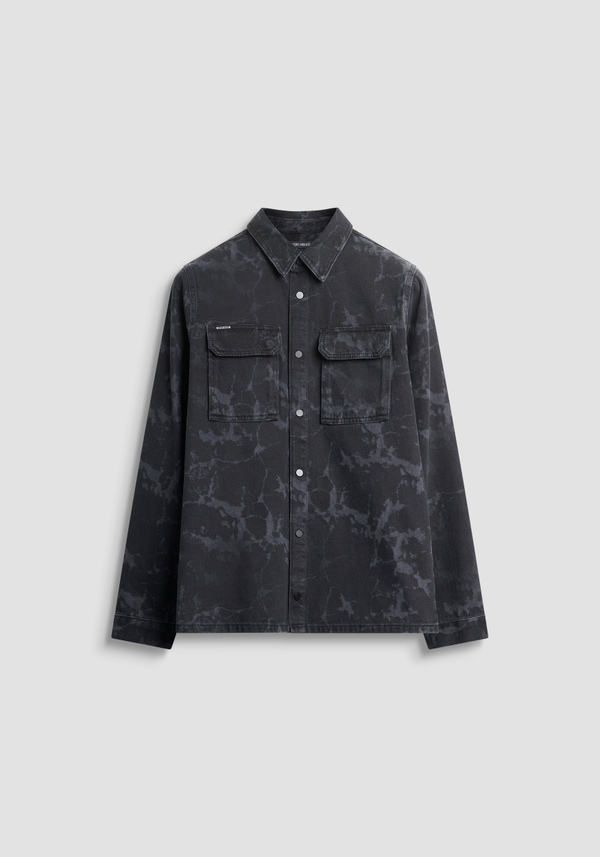 CHEMISE COUPE REGULAR « ROB » EN DENIM NOIR TRAITÉ - Antony Morato Online Shop