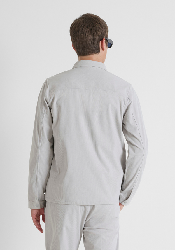 REGULAR FIT SHIRT IN VELVET WITH LOGO BADGE - Antony Morato Online Shop