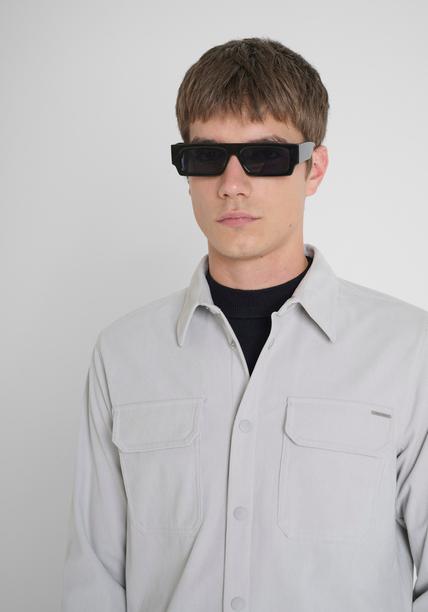 REGULAR FIT SHIRT IN VELVET WITH LOGO BADGE - Antony Morato Online Shop