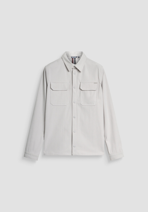 REGULAR FIT SHIRT IN VELVET WITH LOGO BADGE - Antony Morato Online Shop