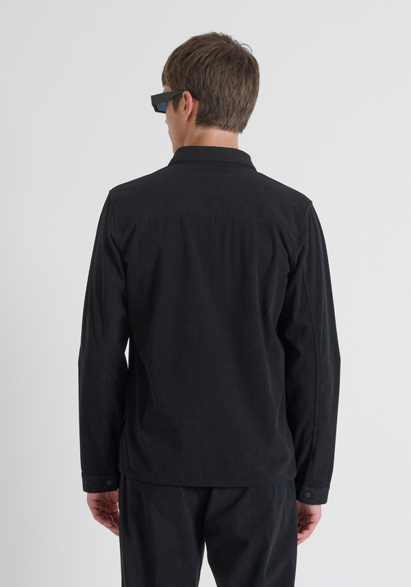 REGULAR FIT SHIRT IN VELVET WITH LOGO BADGE - Antony Morato Online Shop