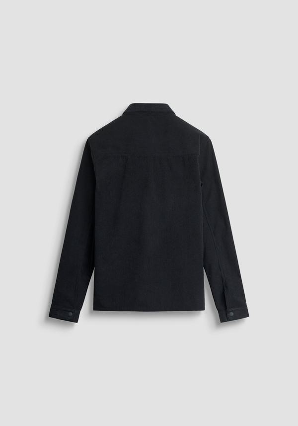 REGULAR FIT SHIRT IN VELVET WITH LOGO BADGE - Antony Morato Online Shop