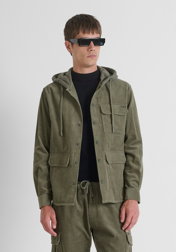 REGULAR FIT SHIRT IN VELVET AND CONTRASTING FABRIC - Antony Morato Online Shop