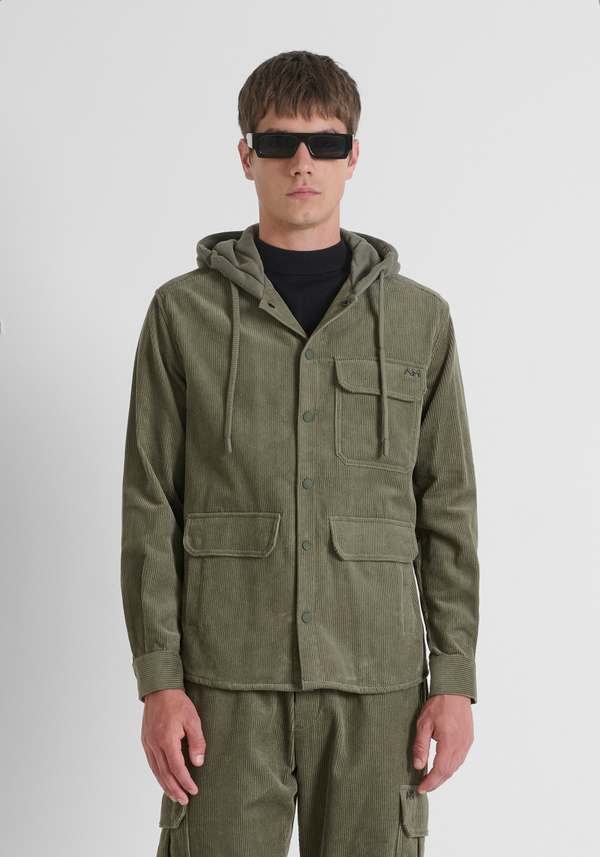 REGULAR FIT SHIRT IN VELVET AND CONTRASTING FABRIC - Antony Morato Online Shop