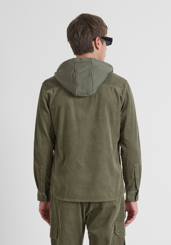 REGULAR FIT SHIRT IN VELVET AND CONTRASTING FABRIC - Antony Morato Online Shop