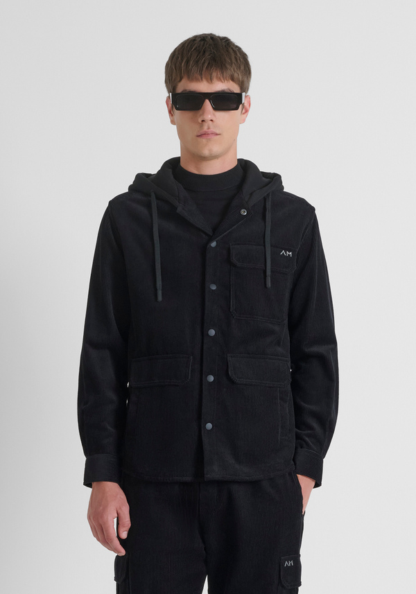 REGULAR FIT SHIRT IN VELVET AND CONTRASTING FABRIC - Antony Morato Online Shop