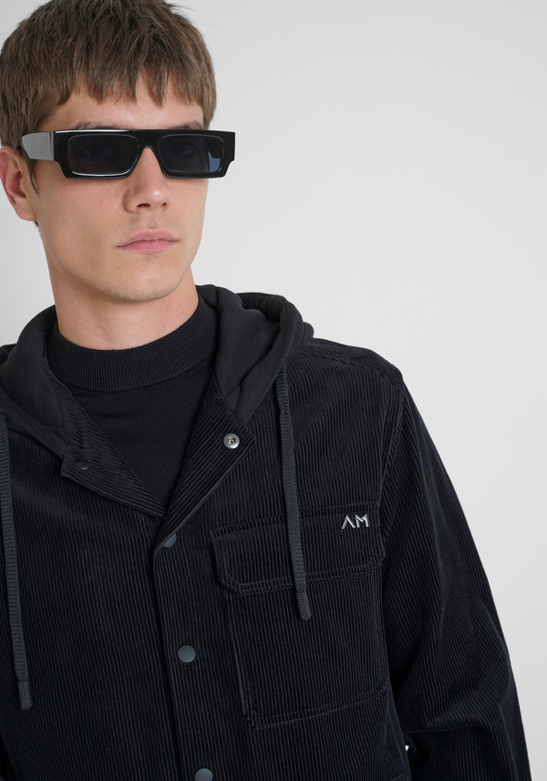 REGULAR FIT SHIRT IN VELVET AND CONTRASTING FABRIC - Antony Morato Online Shop