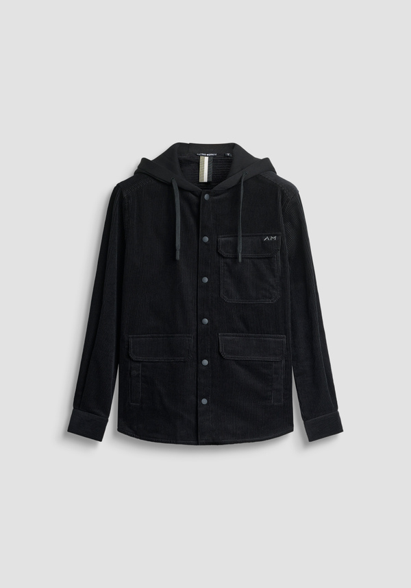 REGULAR FIT SHIRT IN VELVET AND CONTRASTING FABRIC - Antony Morato Online Shop