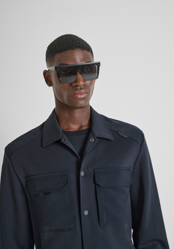 REGULAR FIT SHIRT IN COTTON BLEND WITH CONTRASTING FABRIC - Antony Morato Online Shop