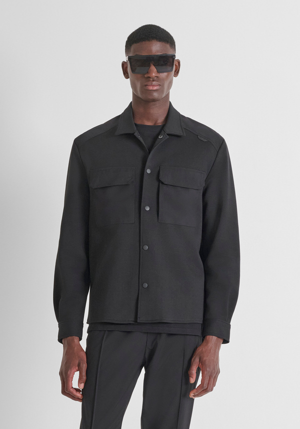 REGULAR FIT SHIRT IN COTTON BLEND WITH CONTRASTING FABRIC - Antony Morato Online Shop