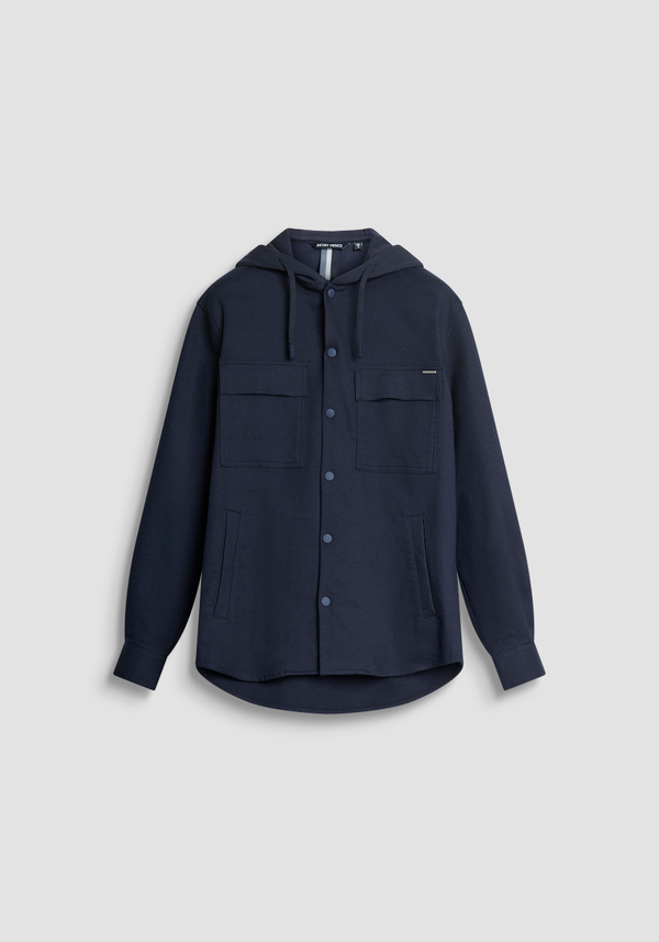 REGULAR FIT SHIRT WITH HOOD IN CONTRASTING FABRIC - Antony Morato Online Shop