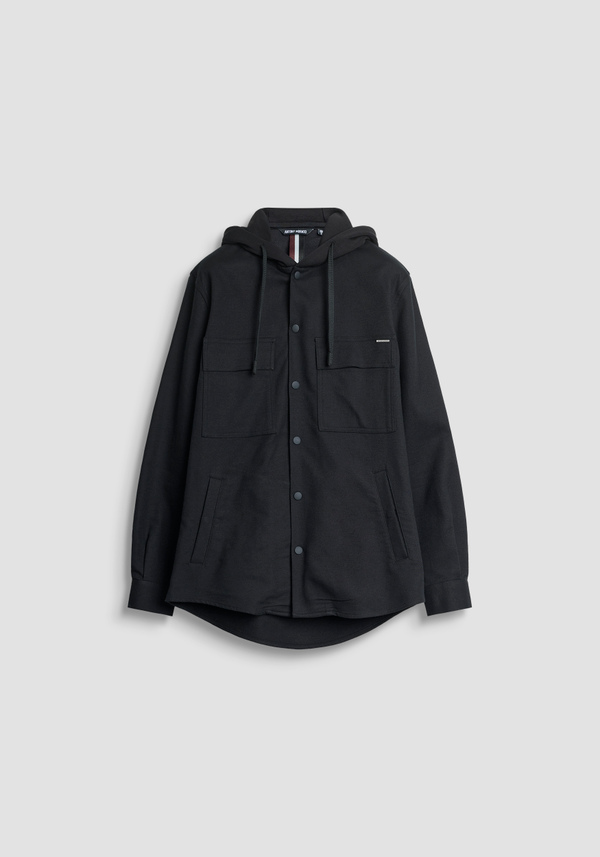 REGULAR FIT SHIRT WITH HOOD IN CONTRASTING FABRIC - Antony Morato Online Shop