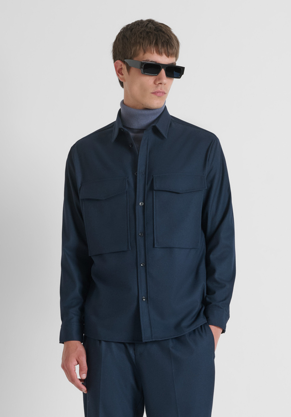 RELAXED FIT SHIRT IN VISCOSE BLEND WARM TOUCH - Antony Morato Online Shop