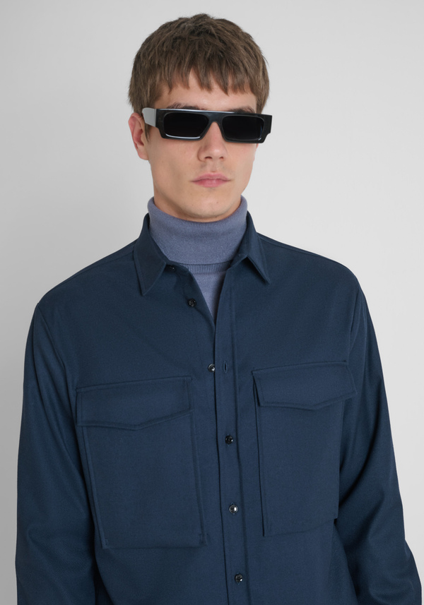 RELAXED FIT SHIRT IN VISCOSE BLEND WARM TOUCH - Antony Morato Online Shop