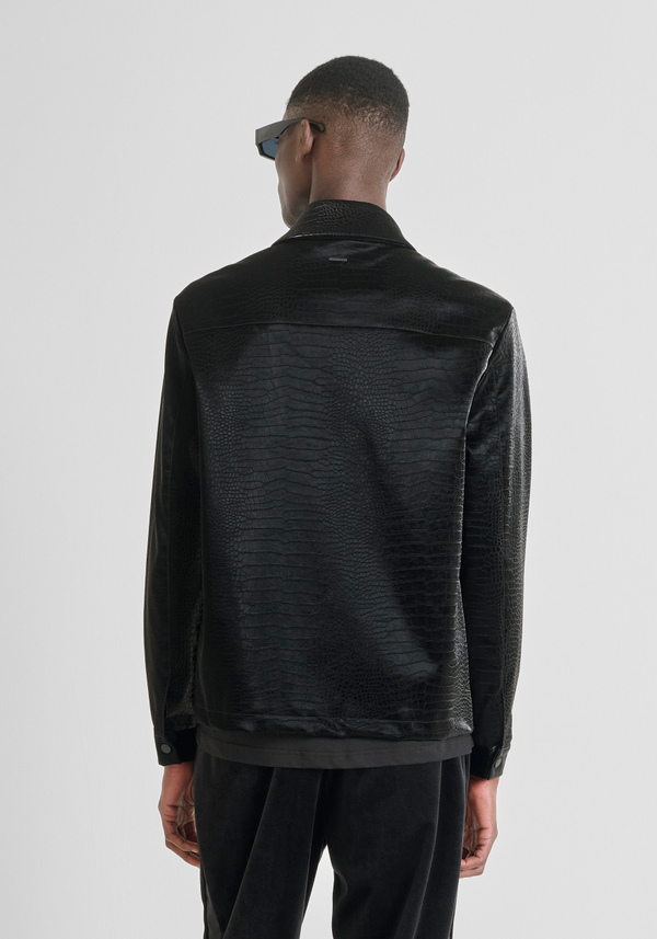 SLIM FIT SHIRT IN CROC-PRINT LEATHERETTE - Antony Morato Online Shop