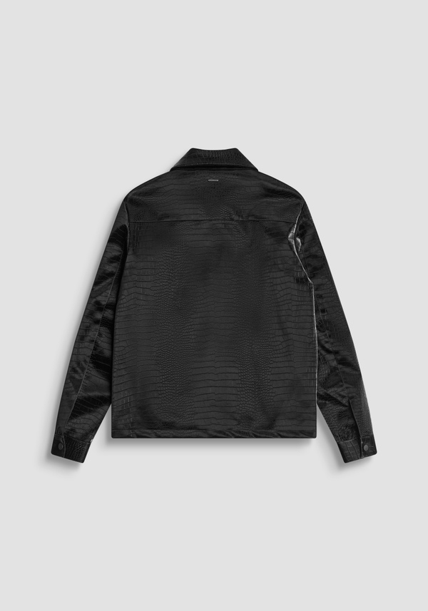 SLIM FIT SHIRT IN CROC-PRINT LEATHERETTE - Antony Morato Online Shop