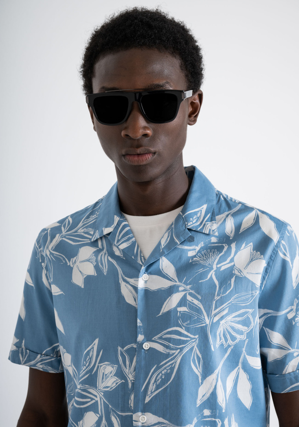 CAMISA RECTA REGULAR «HONOLULU» CON ESTAMPADO FLORAL - Antony Morato Online Shop