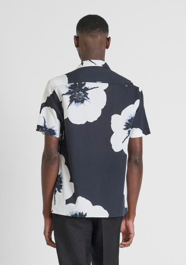 CAMISA STRAIGHT FIT «HONOLULU» EN MEZCLA DE ALGODÓN ESTAMPADO - Antony Morato Online Shop
