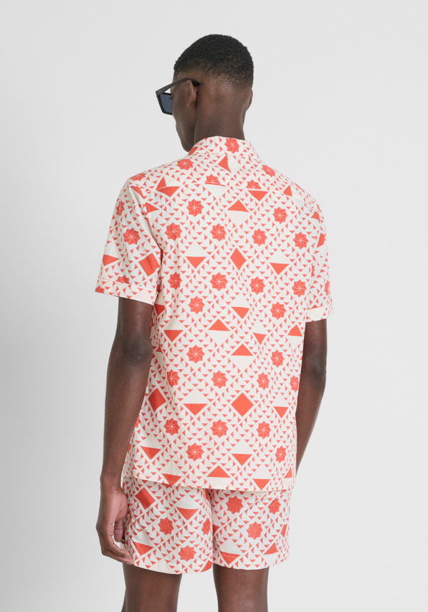 CAMISA REGULAR STRAIGHT FIT «HONOLULU» EN MEZCLA DE ALGODÓN Y VISCOSA ESTAMPADA - Antony Morato Online Shop