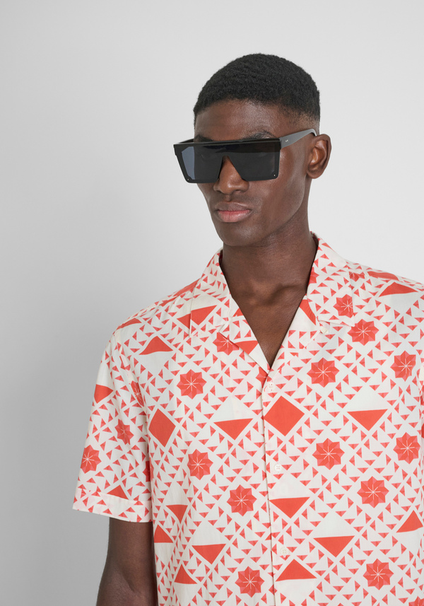 CAMISA REGULAR STRAIGHT FIT «HONOLULU» EN MEZCLA DE ALGODÓN Y VISCOSA ESTAMPADA - Antony Morato Online Shop