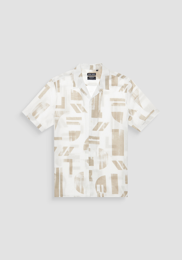 HEMD REGULAR STRAIGHT FIT „HONOLULU“ AUS BEDRUCKTEM LEINEN-MISCHGEWEBE - Antony Morato Online Shop