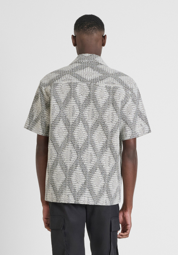 RELAXED FIT COTTON BLEND JACQUARD SHIRT - Antony Morato Online Shop