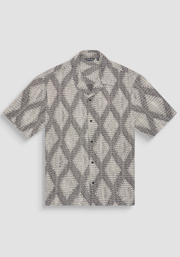 RELAXED FIT COTTON BLEND JACQUARD SHIRT - Antony Morato Online Shop