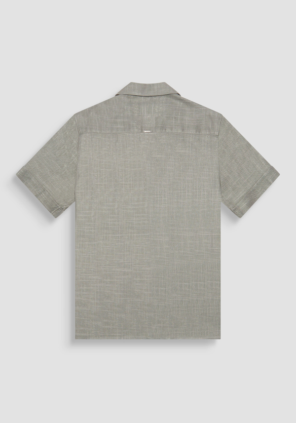 "HONOLULU" REGULAR FIT SHIRT IN A LINEN BLEND WITH A CUBAN COLLAR - Antony Morato Online Shop