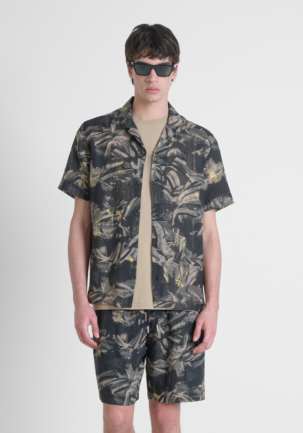 CAMISA REGULAR STRAIGHT FIT «HONOLULU» EN TEJIDO DE RAMIO - Antony Morato Online Shop