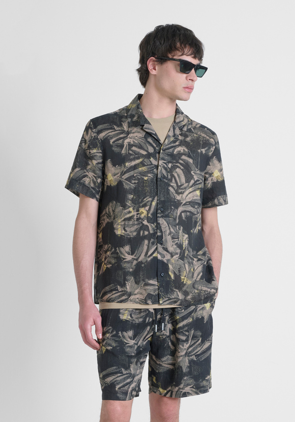 CAMISA REGULAR STRAIGHT FIT «HONOLULU» EN TEJIDO DE RAMIO - Antony Morato Online Shop