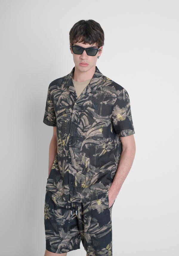 CAMISA REGULAR STRAIGHT FIT «HONOLULU» EN TEJIDO DE RAMIO - Antony Morato Online Shop