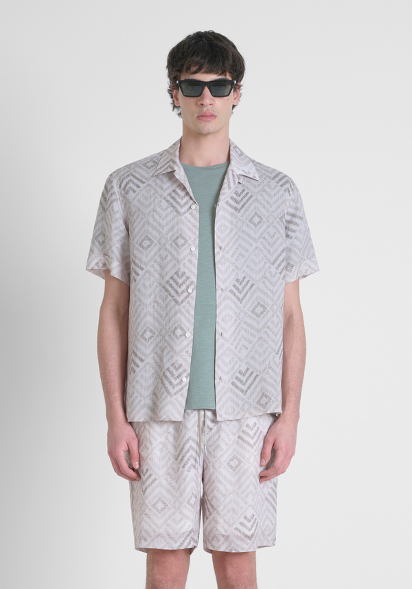CAMISA REGULAR STRAIGHT FIT «HONOLULU» EN TEJIDO DE RAMIO - Antony Morato Online Shop