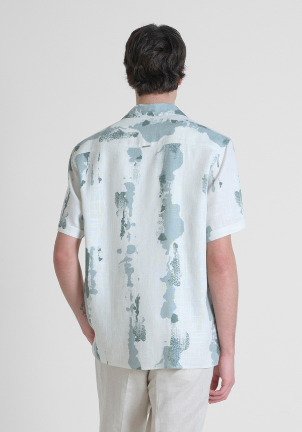 CHEMISE DROITE COUPE RÉGULIÈRE "HONOLULU" EN MÉLANGE DE VISCOSE IMPRIMÉ - Antony Morato Online Shop