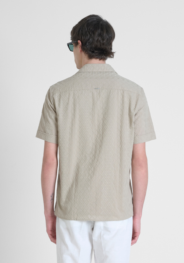 CAMISA REGULAR STRAIGHT FIT «HONOLULU» DE ALGODÓN POPELINA BORDADA - Antony Morato Online Shop