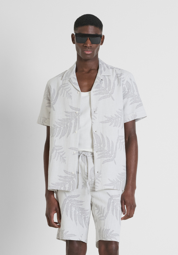 CAMISA REGULAR STRAIGHT FIT «HONOLULU» EN TEJIDO JACQUARD DE ALGODÓN - Antony Morato Online Shop