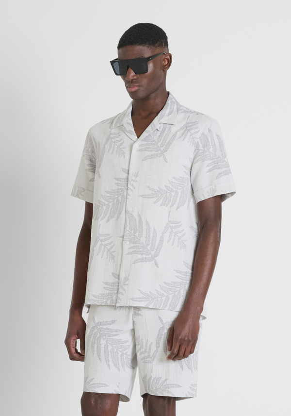 CAMISA REGULAR STRAIGHT FIT «HONOLULU» EN TEJIDO JACQUARD DE ALGODÓN - Antony Morato Online Shop