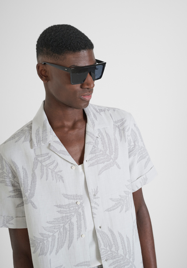 CAMISA REGULAR STRAIGHT FIT «HONOLULU» EN TEJIDO JACQUARD DE ALGODÓN - Antony Morato Online Shop