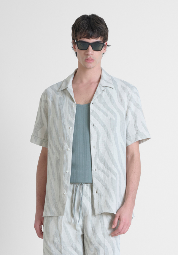 CAMICIA REGULAR STRAIGHT FIT "HONOLULU" IN JACQUARD DI COTONE - Antony Morato Online Shop