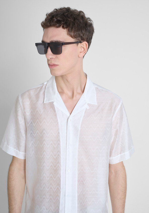"HONOLULU" REGULAR FIT SHIRT IN A LYOCELL BLEND - Antony Morato Online Shop