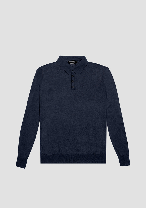 REGULAR FIT POLO SWEATER IN CASHMERE WOOL BLEND YARN - Antony Morato Online Shop