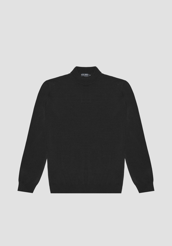 SLIM FIT COTTON JERSEY SWEATER IN STRETCH VISCOSE BLEND WITH COLLAR - Antony Morato Online Shop