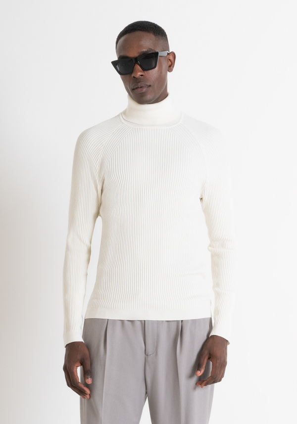 PULL COL ROULÉ SUPER SLIM FIT EN MÉLANGE VISCOSE ÉLASTIQUE - Antony Morato Online Shop